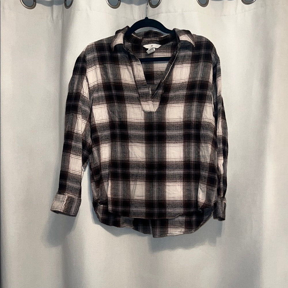 Plaid Button-Up Shirt